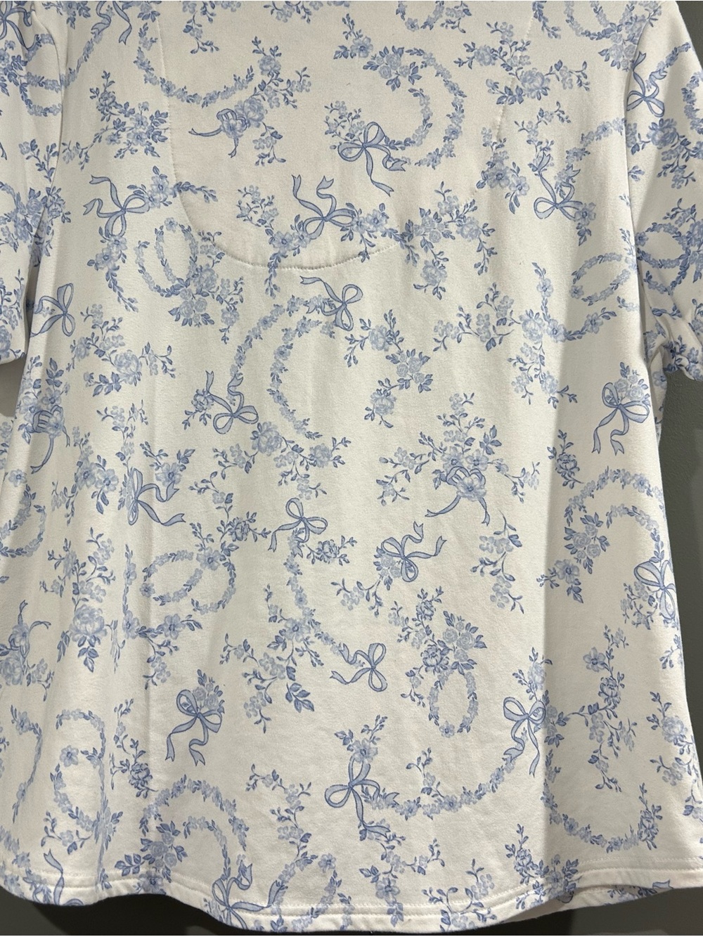 Ashley Lauren Light Blue Floral Short Pajama Set - 2-Piece - Picture 7 of 12